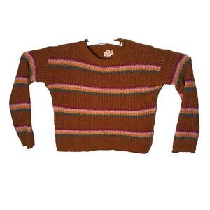 Cat & Jack Pullover Sweater Girl Size L 10/12 Orange Polyester Blend Long Sleeve